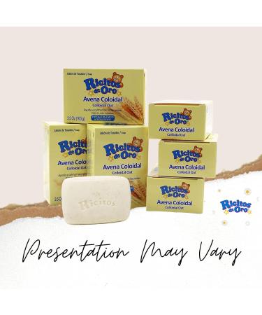 Ricitos de Oro Oat Bar Soap 6-Pack - Hypoallergenic Baby Soap with Oat for Moisturizing Delicate Skin - Oat Blossom Scent - 6 Bar Soaps - Buy Online on SooperMarket.com