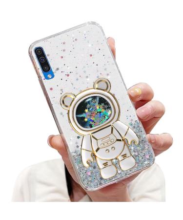 Tivenfezk Nadoli for Samsung Galaxy A50/A30S Treisand B r Astronaut Hidden Stand Shell cartoon glitter astronaut stand soft silicone bling cell phone case.