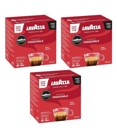 Lavazza A Modo Mio Espresso Passionale Coffee Capsules (Pack of 3 Total 108 Pods)