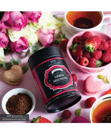 Hallinger's Love Mix - Loose Rooibos Tea with Raspberry & Vanilla | Perfect Mother's Day & Father's Day Gift | 120g Can - Wedding & Anniversary Ideas - Buy Online on SooperMarket.com