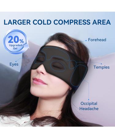 Cooling Gel Eye Masks - Cold & Warm Compress for Puffy Eyes Dark Circles Migraine Relief | Soft Gel Sleep Mask - Black - Buy Online on SooperMarket.com