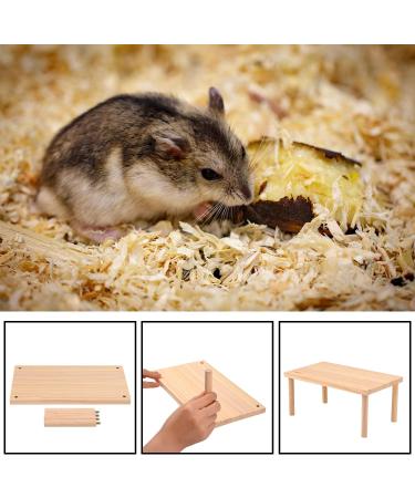 NAUZE Wooden Hamster Platform Toy Hamster Stand Platforms Perches for Small Animals Natural Toys Cage Accessories for Mouse Gerbil Rat Chinchilla - Buy Online on SooperMarket.com