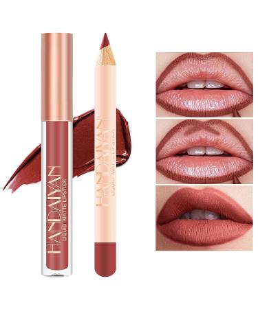 Seawave Nude Lip Liner and Lipstick Set - 12 Pcs Long Lasting Waterproof Matte Lipgloss for Black Mature Women - Makeup Gift Set - Buy Online on SooperMarket.com