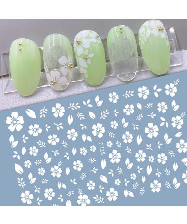 8 Sheets MiaoWu White Cherry Blossoms 3D Nail Art Stickers for Acrylic Nail Decoration - Buy Online on SooperMarket.com
