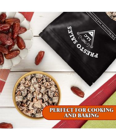 Presto Sales Chopped Dates 80 oz - The King of Dates Diced Snack, Sweet & Nutritious, Vegan - Resealable 5 lbs Bag - Buy Online on SooperMarket.com