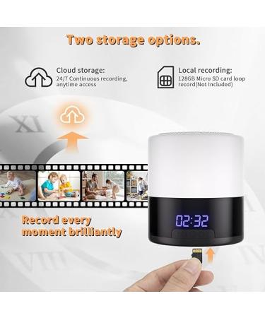 Spy Camera Hidden Camera Bluetooth Speaker  Hidden Spy Camera with Video  1080P Nanny Cam Hidden Camera with 180Â°Rotating Lens  WiFi Hidden Camera Clock Night Light with Night Vision  Motion Detection - Buy Online on SooperMarket.com