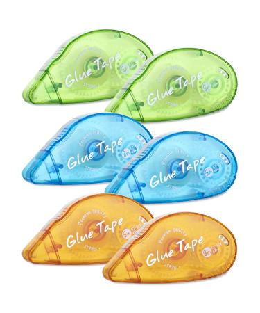 XUXU 6 Pack Double Sided Tape Roller Scrapbooking Tape Permanent Adhesive Tape Dispenser Runner for Crafts and Arts Projects Photo-Safe 0.3-inch by 315-Inch
