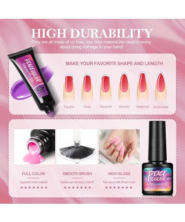 PEACECOLOR Gel Nail Kits Full Set for Beginners 15 PCS Nail Polish with 36W Lamp Kit Nail Gel Builder 10ML with Nail File Machine Basic Gel Extensions Nail Art Design Kit - Buy Online on SooperMarket.com