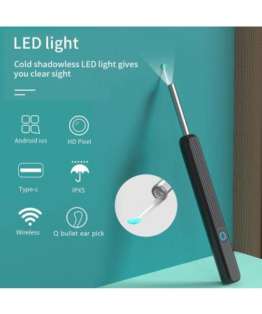 PLGEBR Ear Wax Remover Wireless Otoscope Earwax Removal Tool Camera WiFi Endoscope Cleaner with Visual LED Light Ear Scope HD Ear White+black free size - Buy Online on SooperMarket.com