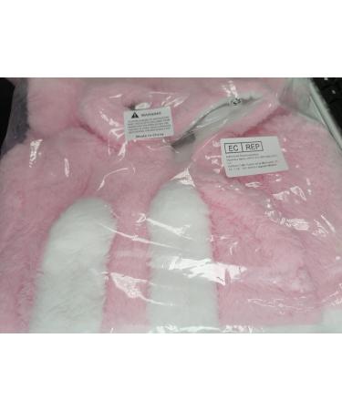 Newborn Baby Cartoon Bear Snowsuit Winter Coat Fleece Hooded Romper Jumpsuit 6-9 Months - Pink Rabbit - Buy Online on SooperMarket.com