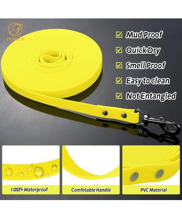 Waterproof Dog Leash - Chew Proof Tie-Out & Training Leash (15m Yellow) - Durable Comfortable & Ideal for All Dogs - Buy Online on SooperMarket.com