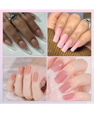 Lofuanna Poly Gel Nail Kit - 4 Colors Nude Pink Set | Poly Extension Gel Starter Kit for Beginners | Includes 15ML Poly Gel, 80ml Slip Solution | All-in-One Nail Strengthen Gel Set - DIY 004 - Buy Online on SooperMarket.com