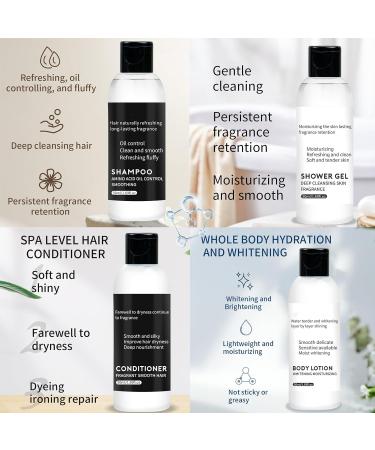 EONFAVE Shampoo Conditioner Body Wash Set - Amino Acid Skin Care Set Travel - Portable Fluffy Shampoo Long Lasting Body Wash - Nourishing Body Lotion for Travel - Buy Online on SooperMarket.com
