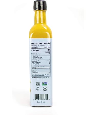 CanMar Premium Organic Golden Flax Oil - Cold Pressed, Micro Filtered, Omega-3 ALA - 16.9 oz Glass Bottle | Non-GMO, Vegan, Kosher - Shop Now! - Buy Online on SooperMarket.com