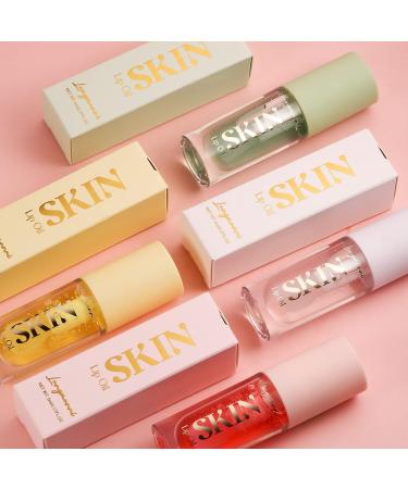 Hydrating Plumping Lip Oil 4-Pack with Fruit Extract | Moisturizing Lip Gloss Balm for Dry Lips - Buy Online on SooperMarket.com