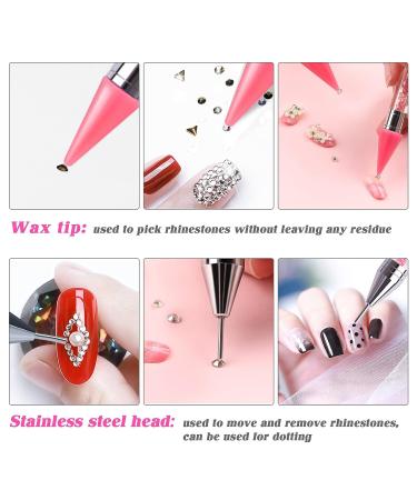 Sularpek Nail Rhinestone Picker Dotting Tool - Pink Acrylic Handle Dual End Pen for DIY Nail Art Decoration - Buy Online on SooperMarket.com