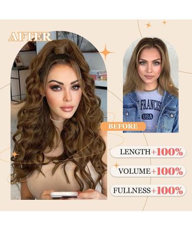 YEESHEDO Brown Long Wavy Ponytail Hair Extension - 26 Dirty Blonde Synthetic Clip-in Hairpiece for Women - Buy Online on SooperMarket.com
