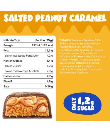 Ahead Vegan Sweets Bar - Salted Peanut Caramel - Keto & Sugar-Free Chocolate - 16x35g - Only 5g Net Carbs - Improved Recipe - Buy Online on SooperMarket.com