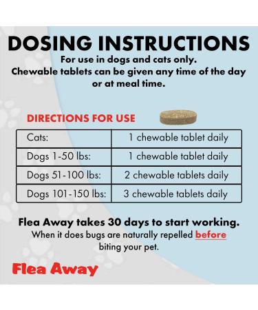 Natural Flea Away Repellent for Dogs and Cats - 100 Chewable Tablets - Buy Online on SooperMarket.com