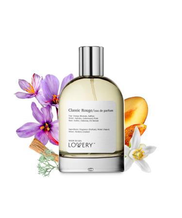 LOVERY Classic Rouge Eau de Parfum Inspired by B.accarat R.ouge 540 Long Lasting Perfume for Women & Men Clean Fragrance Perfume Spray 100ml Perfumes for Women Birthday Gifts - USA Classic Rouge USA 3.4 Fl Oz (Pack of 1)