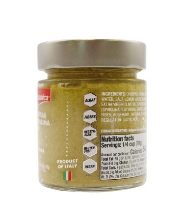 NATURAMICA Chick Peas and Spirulina Algae Superfood Pesto Sauce - All Natural Healthy Spread - 4.9 oz - Buy Online on SooperMarket.com