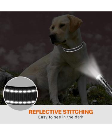 Taglory Soft Padded Neoprene Dog Collar for Large Dogs | Adjustable & Reflective | Black L - Perfect for Training | International Shipping Available - Buy Online on SooperMarket.com