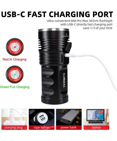 Darkbeam UV Torch 365nm Flashlight | Rechargeable Blacklight 36W LED | Portable Pet Urine Detector | Resin Curing & Leak Detection - Buy Online on SooperMarket.com