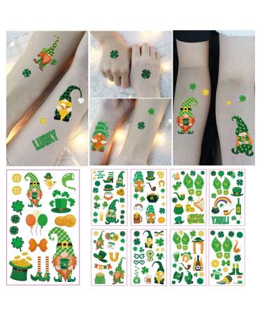 St. Patrick's Day Temporary Tattoo Stickers - 150 Pcs Shamrock, Irish Flag & Clover Body Art for Party Favors (9 Sheets) - Buy Online on SooperMarket.com