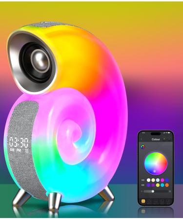 Bestyijo daylight alarm clock wake up light sunrise sunset simulation alarm clock bluetooth-audio 8 types of white noise 4 alarms bedside lamp