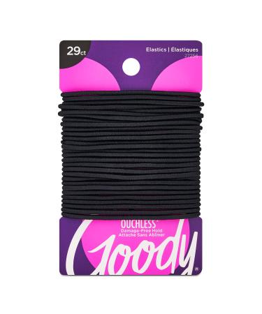 Goody Ouchless Womens Elastic Hair Tie - 29 Count Black - 2MM for Fine to Medium Hair - Pain-Free Hair Accessories for Women Perfect for Long Lasting Braids Ponytails and More 4mm 29 Count Black 29 Ct