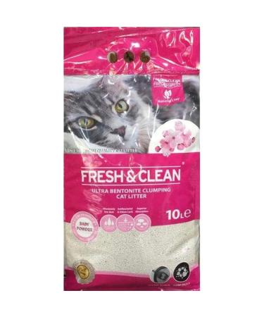 Fresh & Clean - Fresh & Clean Clumping Cat Litter - Baby Powder 10 Lt - 1 Pack(10lt)