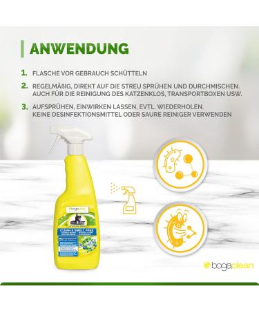 Bogaclean Clean & Smell Free Litter Box Spray | Cat Urine Odor Remover | Microbiological & Enzyme Cleaner for Cat Toilets | 500 ml - International Shipping Available - Buy Online on SooperMarket.com