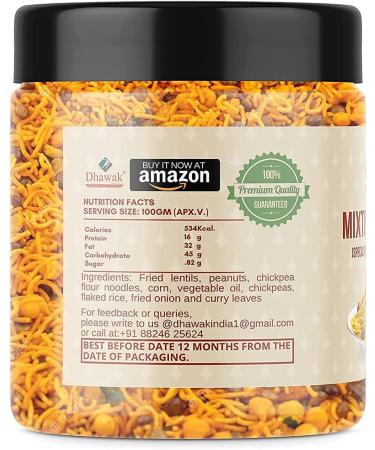 AOZA Dhawak Rajasthani Mixture Namkeen - 200 GMS. (Delicious Normal Spicy) Jar Pack  - Buy Online on SooperMarket.com