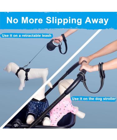 Petbonus Short Dog Leash & Safety Bracelet - Reflective Adjustable Soft Padded Handle - 2 Pack (Black & Red) for Extra Safety - Buy Online on SooperMarket.com