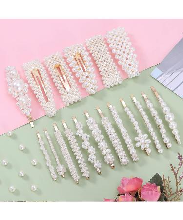 Elegant Handmade 18 Pcs Pearl Hair Clips for Women and Girls - Perfect Fashion Accessories for Party, Wedding, and Daily Wear - Buy Online on SooperMarket.com