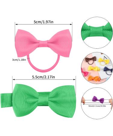 40 pcs Baby Hair Ties & 10 pcs Hair Clips Set for Toddlers - Elastic Hair Bands and Ribbon Bows, Girls Hair Accessories - Buy Online on SooperMarket.com