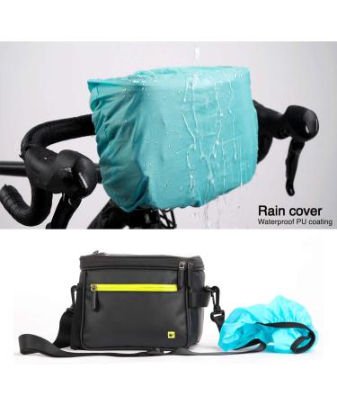 Rhinowalk Waterproof Bicycle Handlebar Pocket Bag - Matte Green | Front Wheel Camera & Cell Phone Holder with Transparent Window - Buy Online on SooperMarket.com