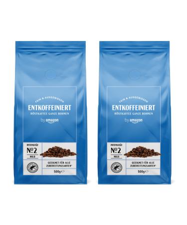 By Amazon decaffeinated coffee beans Decaffeinato slight roasting 1 kg (2 packs with 500g)-Rainforest Alliance certification (formerly brand Happy Belly)