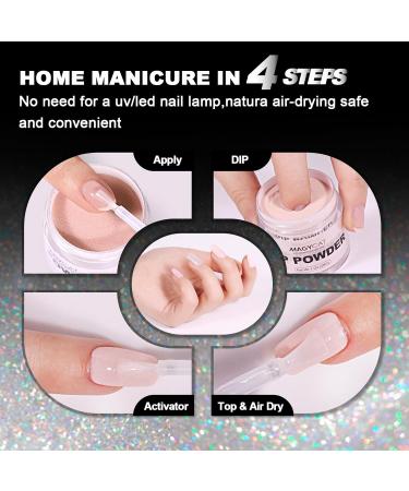 8 Colors Dip Powder Nail Set - Classic Black White & Gray Collection | DIY Glitter Pastel Nail Kit for Women | No Nail Lamp Required - Buy Online on SooperMarket.com