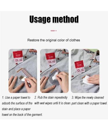 Stain Removal Wet Wipes Clothes Stain Removal Wipes Stain Remover Wet Wipes Portable Emergency Individual Wrapped Stain Remover Wipes for Laundry 20PCS/Pack (1PC-B) - Buy Online on SooperMarket.com