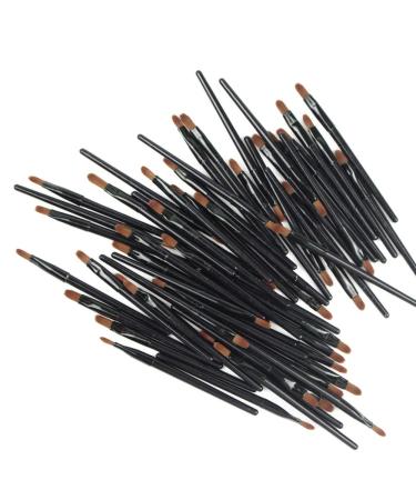 50 Pieces Lip Brushes, Pro Multifunctional Makeup Brush, Lipstick Gloss Wands Applicator Cosmetic Tool Kits, Black