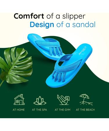 Pedi Couture Women's Pedicure Sandals - Turquoise Toe Separator Slippers - Buy Online on SooperMarket.com