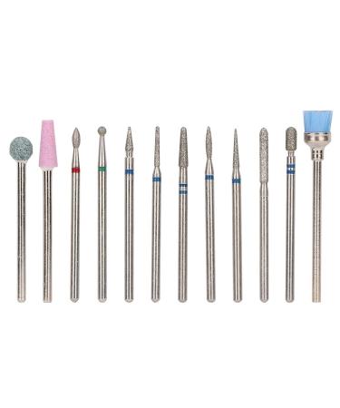 12pcs Tungsten Alloy Nail Drill Bit Set | Electric File Grinding Head with Storage Box for Professional Manicure - Buy Online on SooperMarket.com