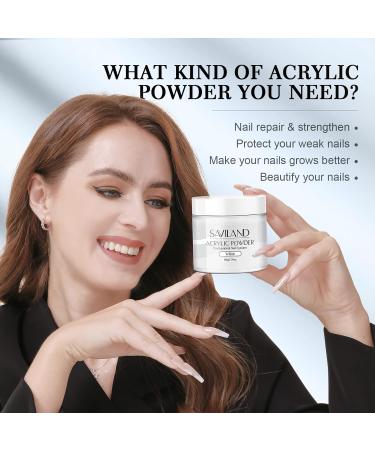 Saviland White Acrylic Powder - 150g/5.29OZ | Professional Nail Art | Large Capacity for Acrylic Nails | 3D Flowers & Nail Extension - Buy Online on SooperMarket.com