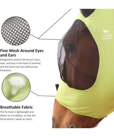 Harrison Howard Stretchable Horse Mask - UV Protection Comfortable & Breathable - Light Olive Green Size L - Buy Online on SooperMarket.com