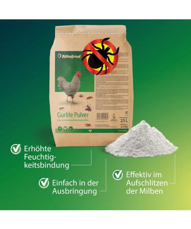 R hnfried Gurlite Powder - 25L Natural Mite & Parasite Control for Chickens Quail & Poultry - Effective Protection Against Red Mites Lice Fleas & Ticks - Buy Online on SooperMarket.com