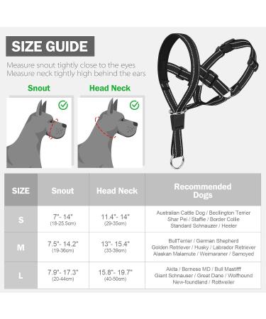 Weesiber Adjustable Dog Muzzle & Padded Halter - No Pulling Leash Solution for Medium Dogs (Black) - Buy Online on SooperMarket.com