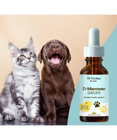 Dr Corbyn Pets D-Mannose Drops - 50ml | Urinary Tract & Bladder Health Support for Dogs and Cats | Cystitis Support | Natural and Easy to Use - Buy Online on SooperMarket.com