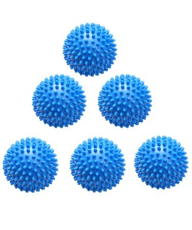 5 Pack Reusable Dryer Tumble Balls Laundry Dryer Balls Energy Saving Plastic Balls for Speeding Drying Reducing Creases for Clothes (6pc Blue)