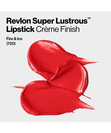 Revlon Super Lustrous Lipstick Fire & Ice (720) 0.15 oz - Reds & Corals - Moisturizing Creamy Formula with Vitamin E and Avocado Oil - Buy Online on SooperMarket.com